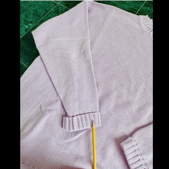 VINTAGE 1990s LORO PIANA THICK CASHMERE SWEATER CREWNECK LAVENDER PURPLE XL 54 - Picture 9 of 9